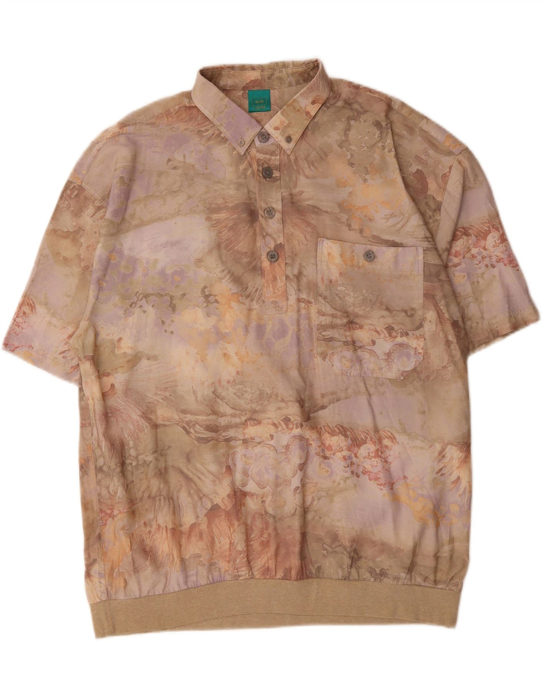 CANDA Mens Abstract Pattern Pullover Shirt IT 52/54 Large Beige Vintage Canda and Second-Hand Canda from Messina Hembry 