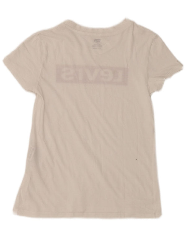 T-shirt grafica da donna Levi's Top UK 2 2XS Bianca