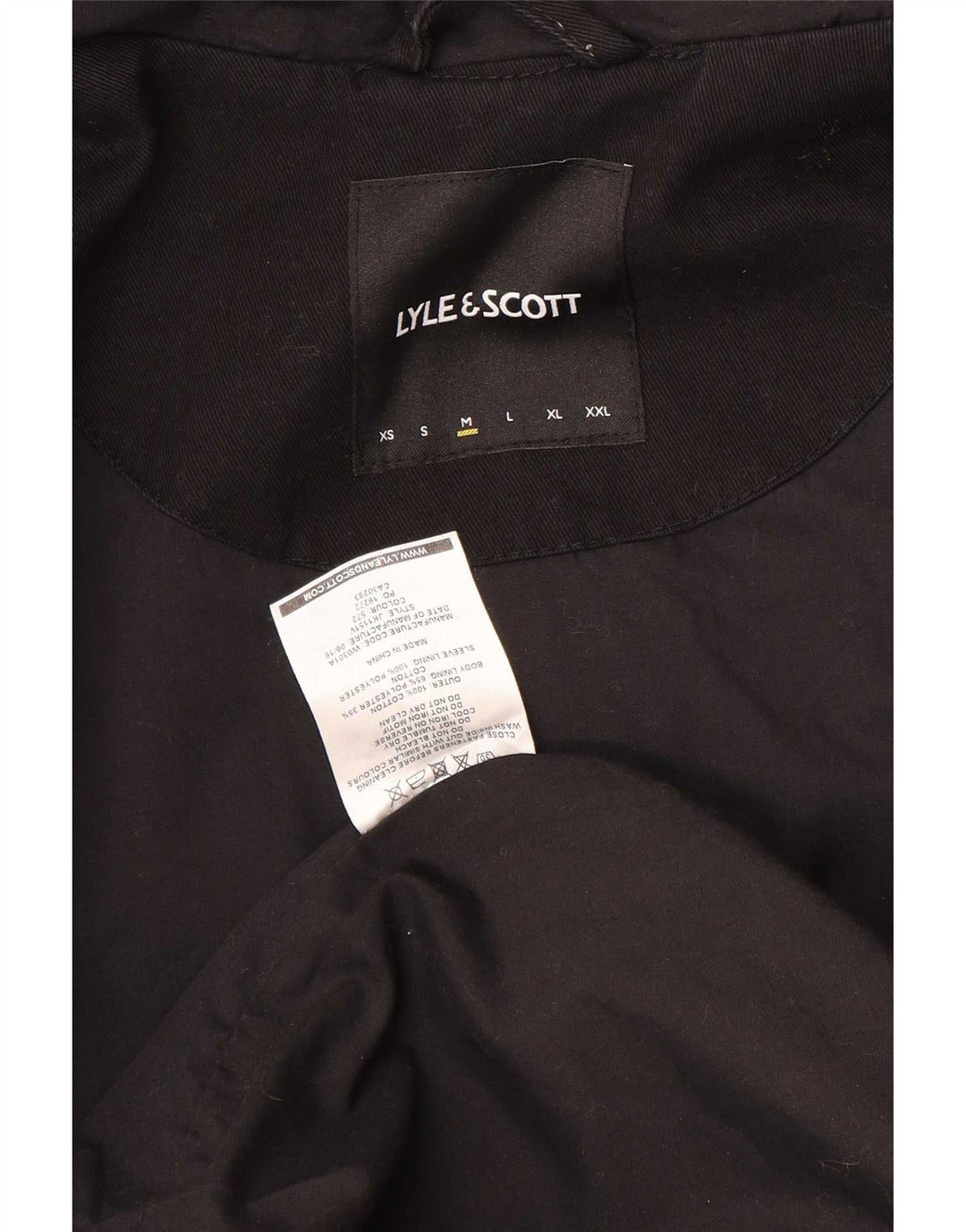 Lyle & Scott Mens Hooded Bomber Jacket UK 38 Medium Black Cotton