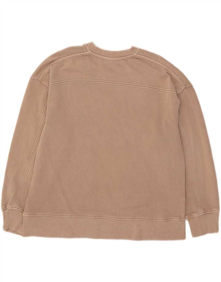 Zara Womens Oversized Sweatshirt Jumper UK 14 Medium Beige Cotton