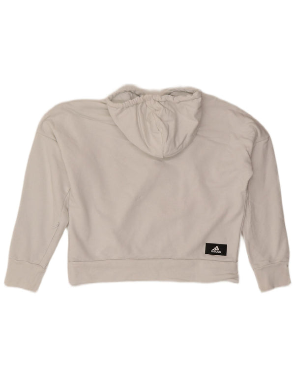 Adidas Pull à capuche surdimensionné pour femme UK 4/6 XS en coton blanc