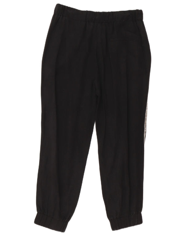 Zara Womens Joggers Cropped Trousers Medium W28 L25 Black Tencel
