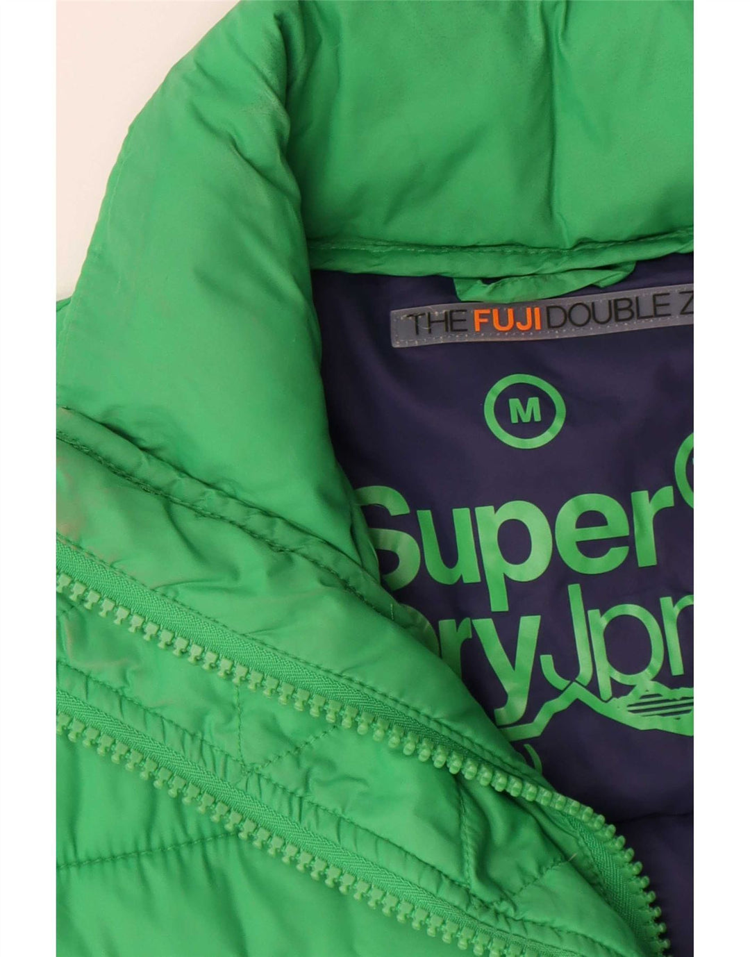 Superdry Damen Wattierte Jacke UK 14 Mittelgrünes Polyester