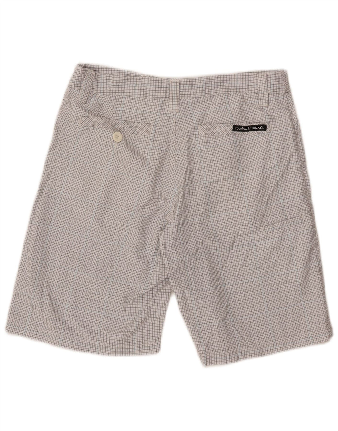 Quiksilver Mens Cargo Shorts W32 Large White Check Polyester