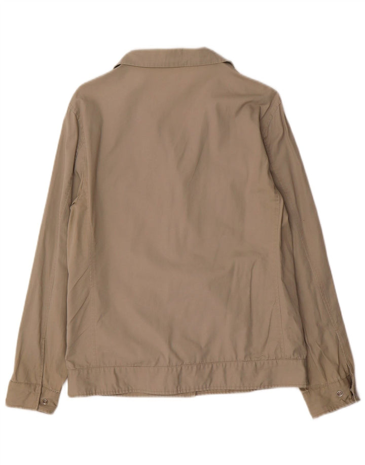 VINTAGE Womens Utility Jacket IT 42 Medium Beige Cotton