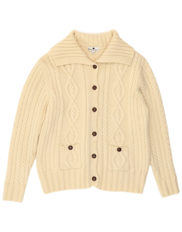 Vintage Womens Cardigan Sweater IT 44 Medium Off White Wool