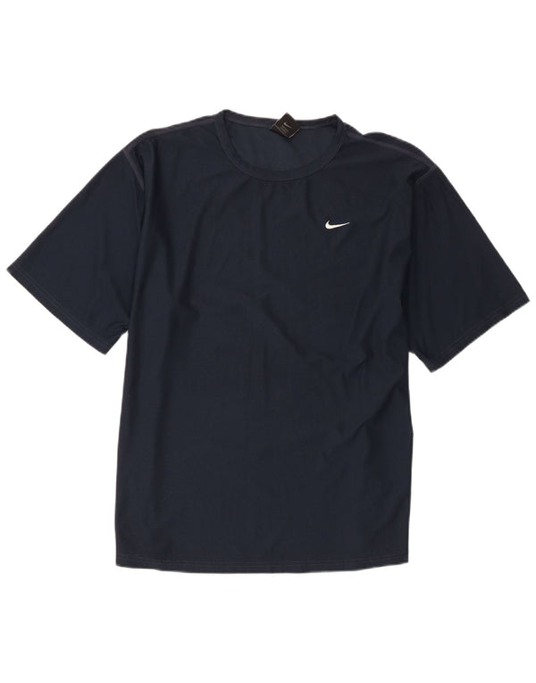 Nike T-shirt top til mænd UK 42/44 Stor marineblå polyester