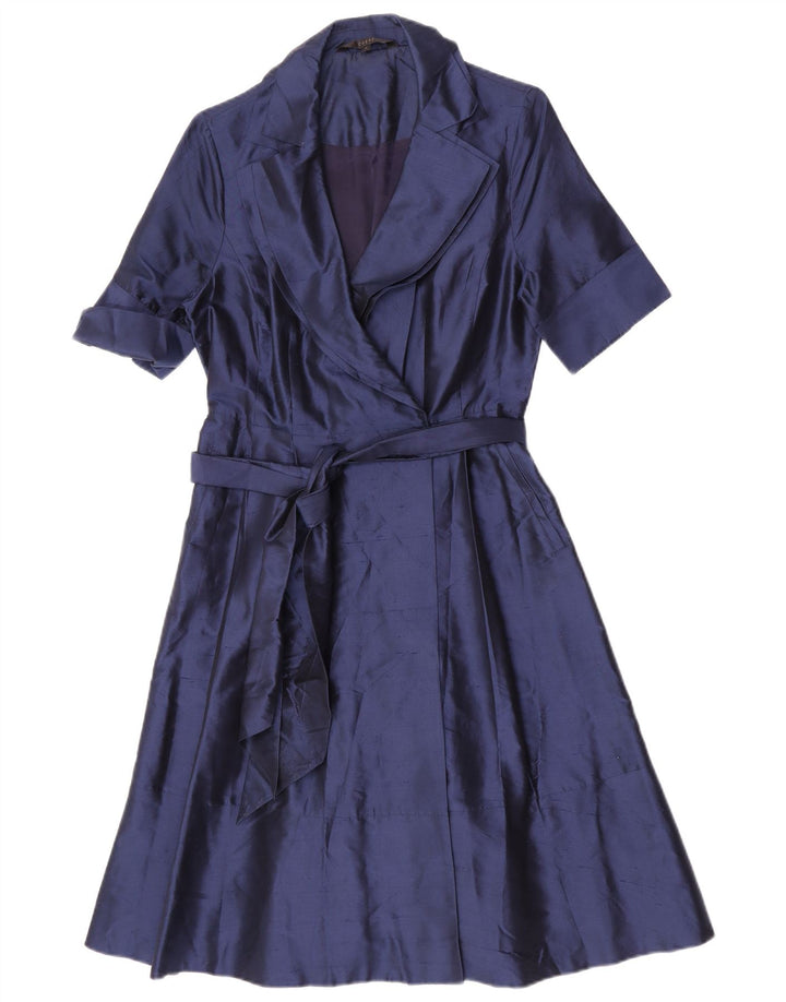 Abito avvolgente da donna Coast UK 12 medio in seta blu navy