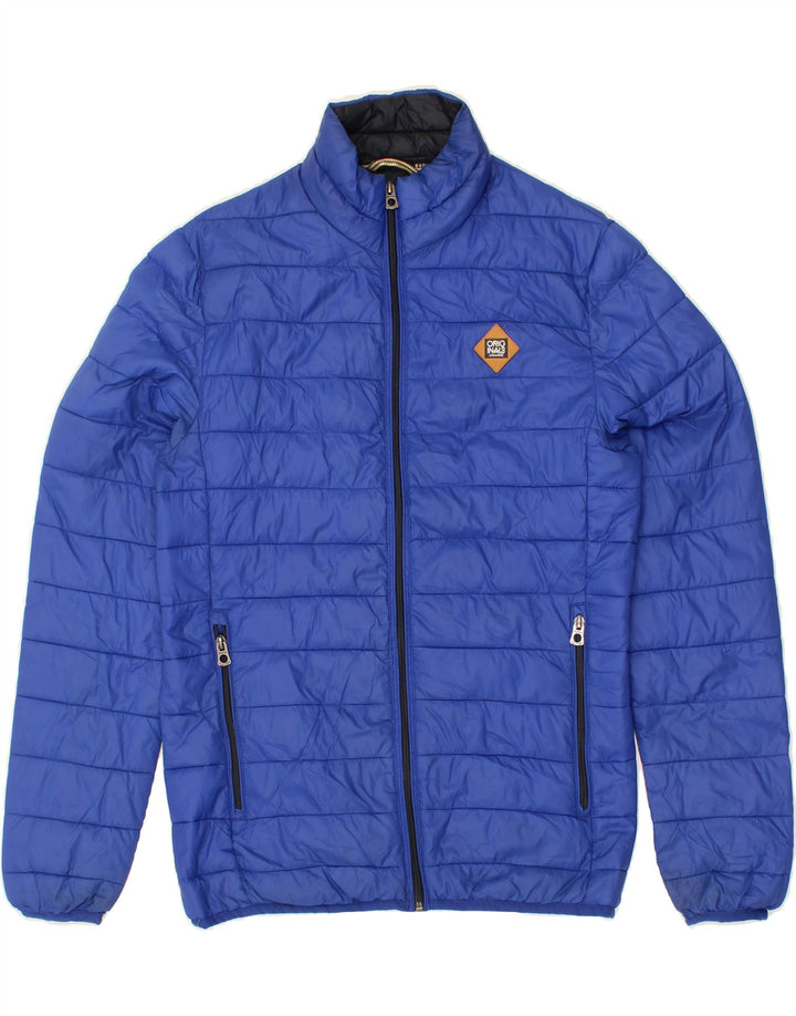JACK & JONES Mens Padded Jacket UK 36 Small Blue Nylon Vintage Jack & Jones and Second-Hand Jack & Jones from Messina Hembry 