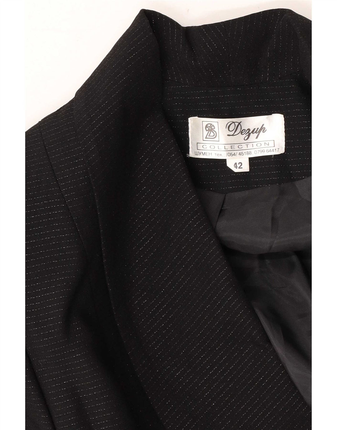 Vintage Womens Double Breasted Blazer Jacket IT 42 Medium Black Striped