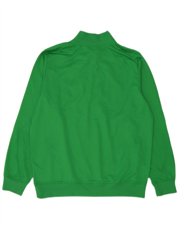 Umbro Mens Graphic Zip Neck Sweatshirt Jumper Large Green Polyester