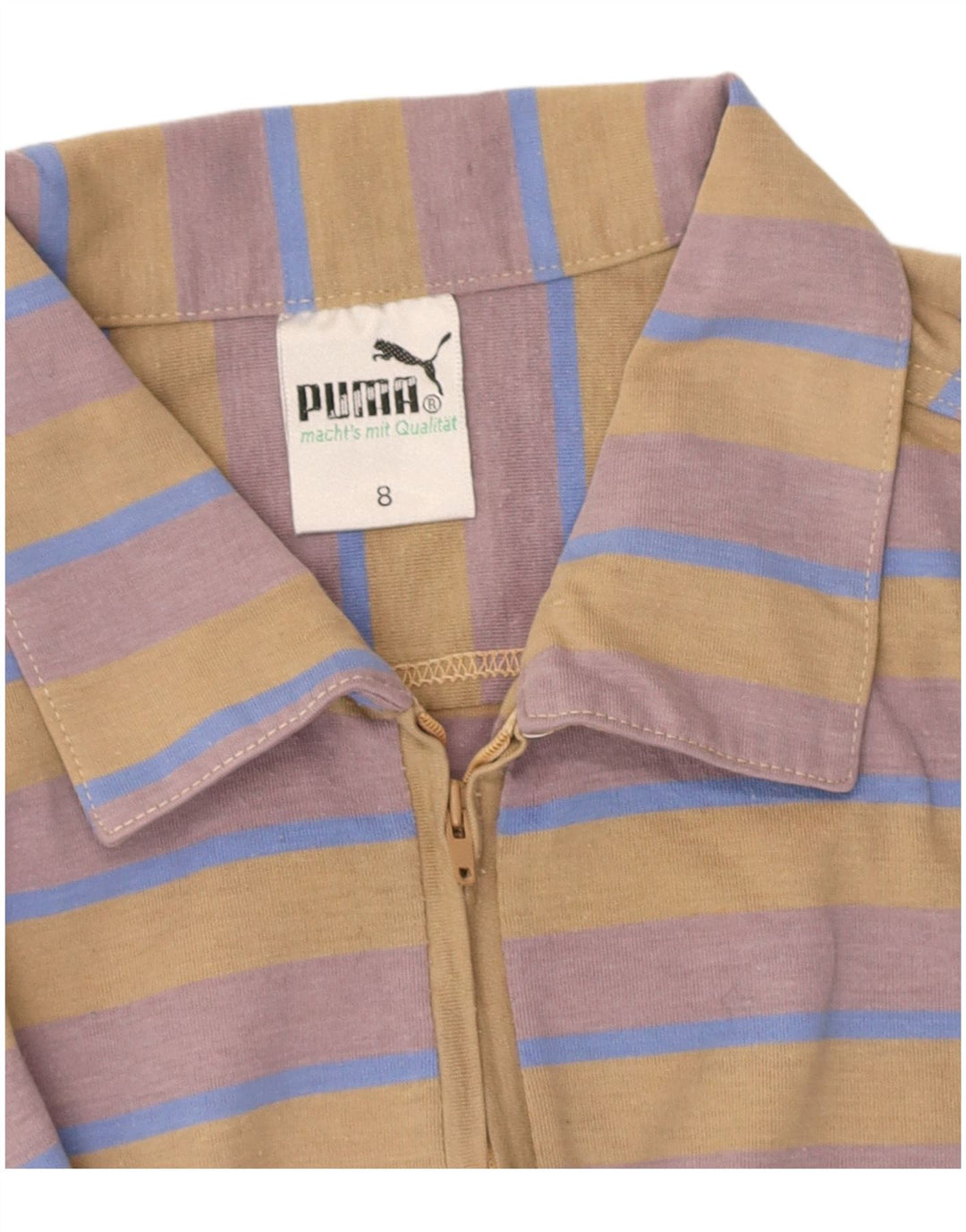 PUMA Mens Polo Shirt Large Multicoloured Striped Polyester