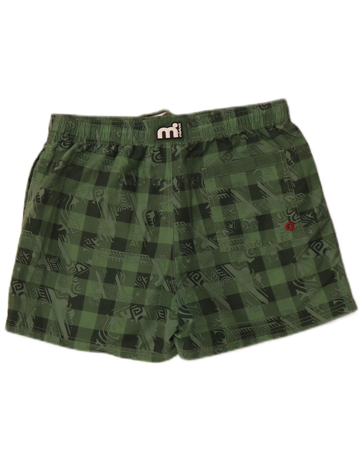 Pantaloncini da bagno grafici da uomo MISTRAL grandi in poliestere verde