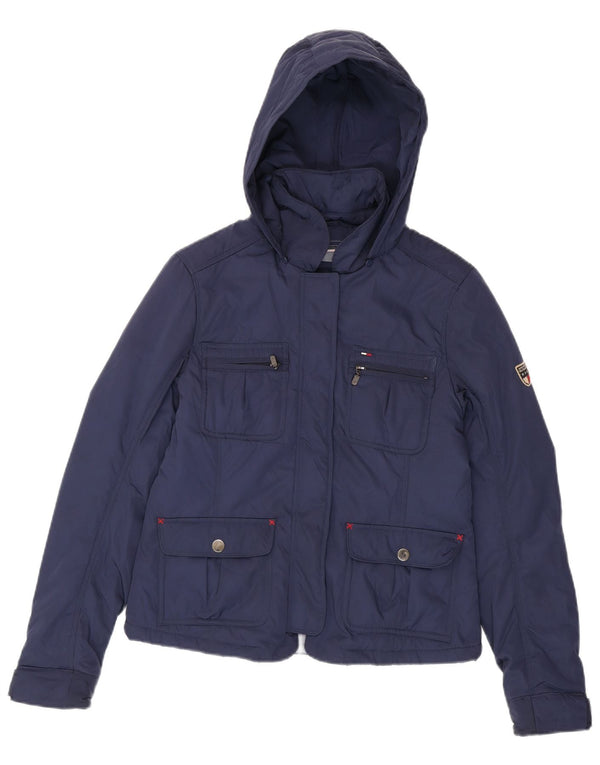 Tommy Hilfiger Chaqueta utilitaria con capucha para mujer UK 12 Medium Azul marino