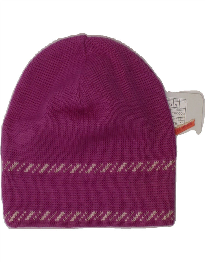 ELLESSE Womens Graphic Beanie Hat One Size Purple Wool Winter Vintage Ellesse and Second-Hand Ellesse from Messina Hembry 