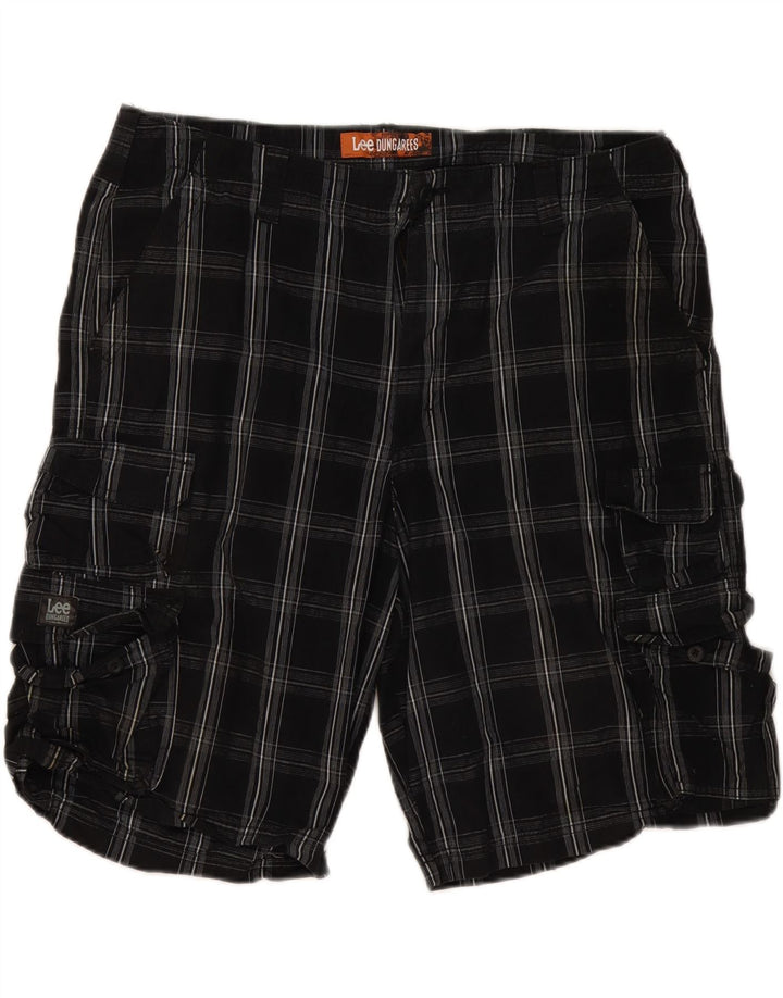Lee Mens Cargo Shorts  W40 XL Black Check Cotton