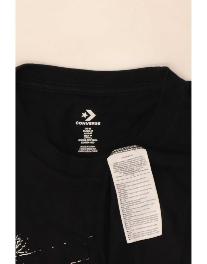Converse Herre grafisk T-shirt Top Medium Sort Bomuld