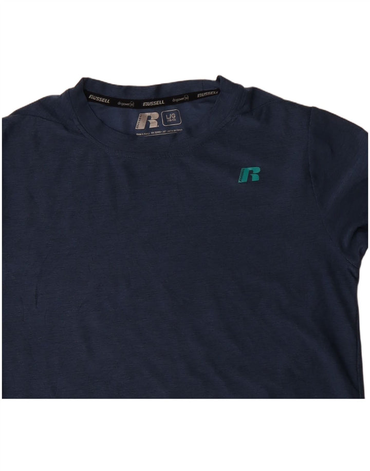 Russell Athletic Boys Top Long Sleeve 10-11 Years Large Navy Blue Polyester