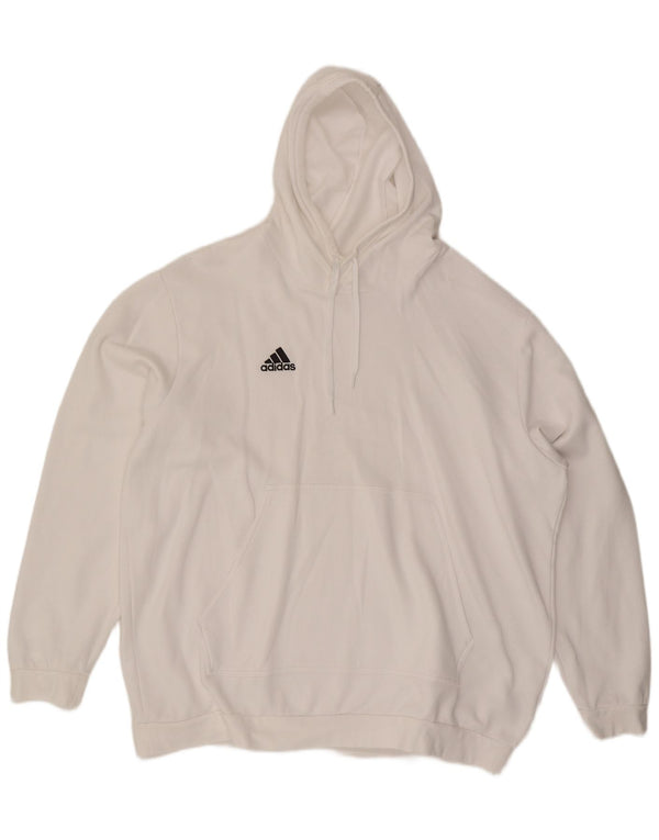Adidas - Sudadera con capucha para hombre, talla 2XL, algodón blanco