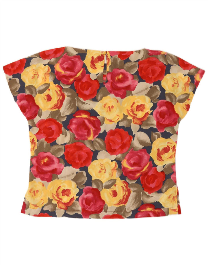 Vintage Womens Blouse Top IT 46 Large Multicoloured Floral Polyester