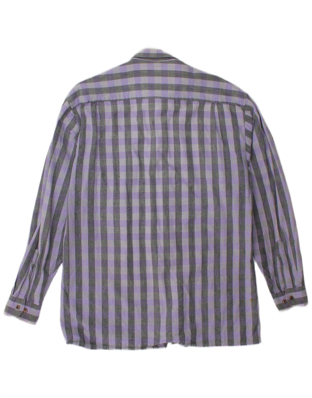 VINTAGE Mens Shirt Medium Purple Check