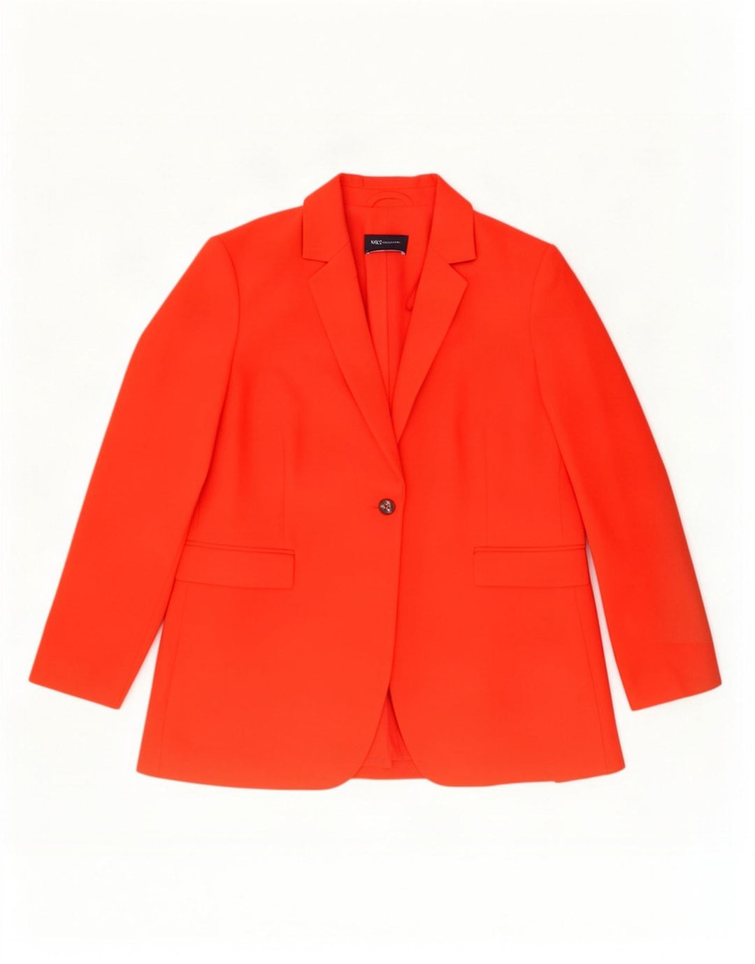 Jaqueta blazer feminina Marks & Spencer com 1 botão Reino Unido 16 grande laranja poliéster