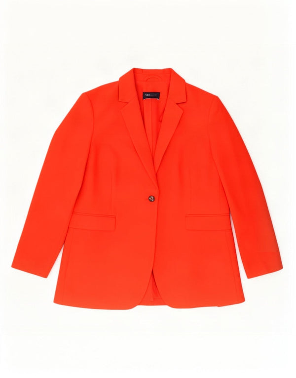 Jaqueta blazer feminina Marks & Spencer com 1 botão Reino Unido 16 grande laranja poliéster