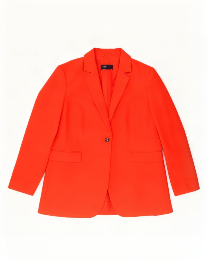 Jaqueta blazer feminina Marks & Spencer com 1 botão Reino Unido 16 grande laranja poliéster