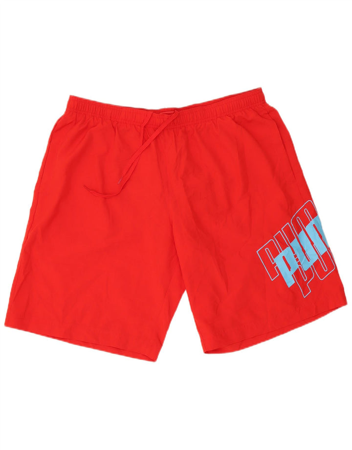 Puma Herre grafiske sportsshorts XL rød polyester