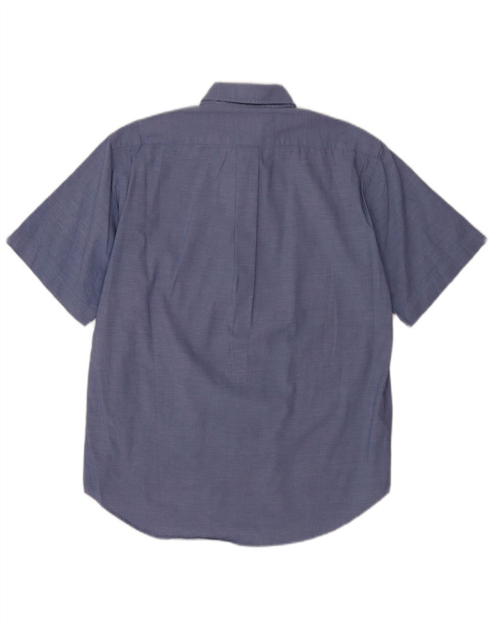 Boggi Mens Milano Short Sleeve Shirt Medium Blue Cotton