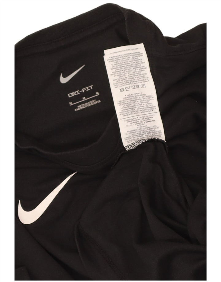 Nike Mens Dri Fit T-Shirt Top Medium Black Cotton
