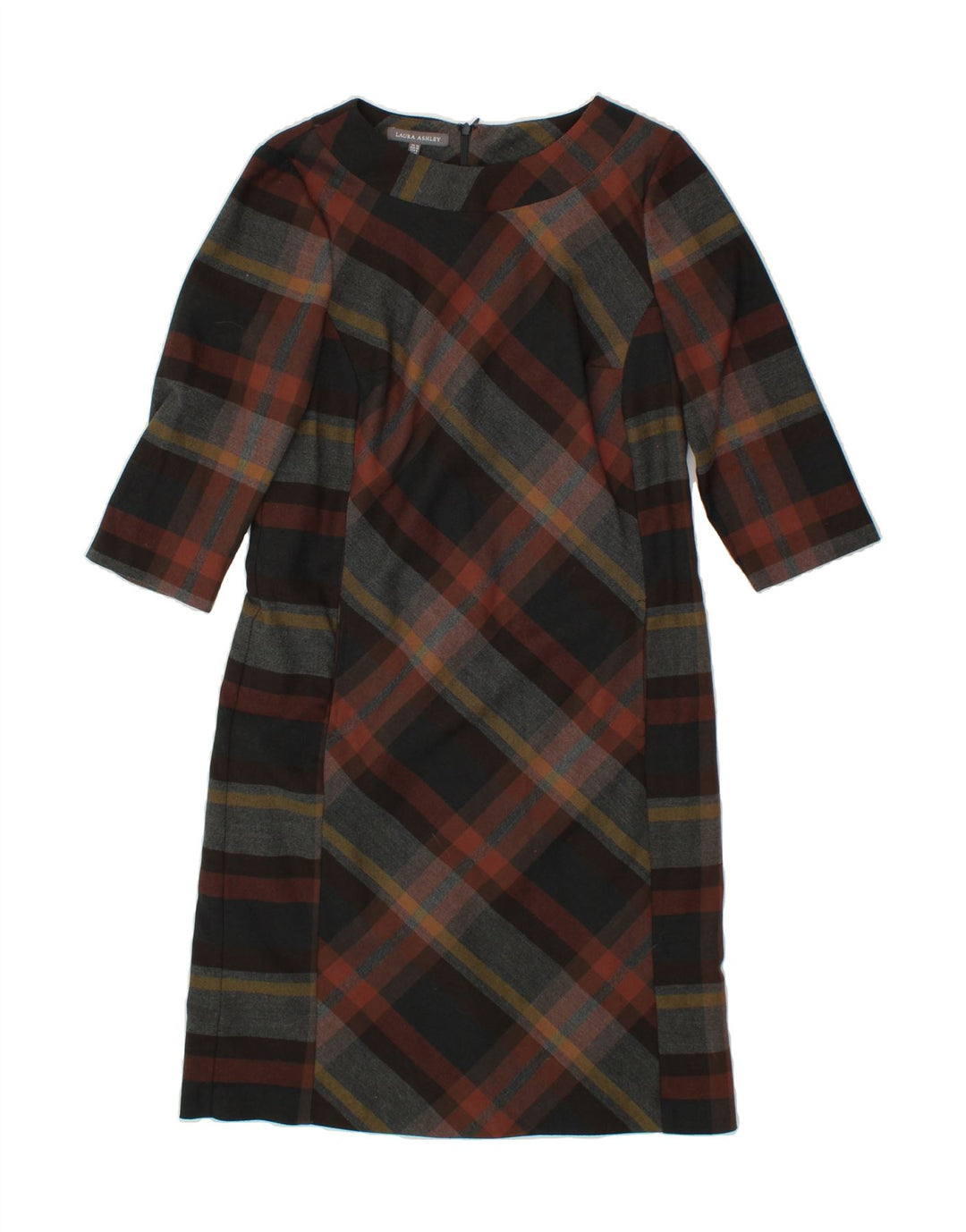 LAURA ASHLEY Womens Shift Dress UK 10 Small  Black Check Polyester Vintage Laura Ashley and Second-Hand Laura Ashley from Messina Hembry 