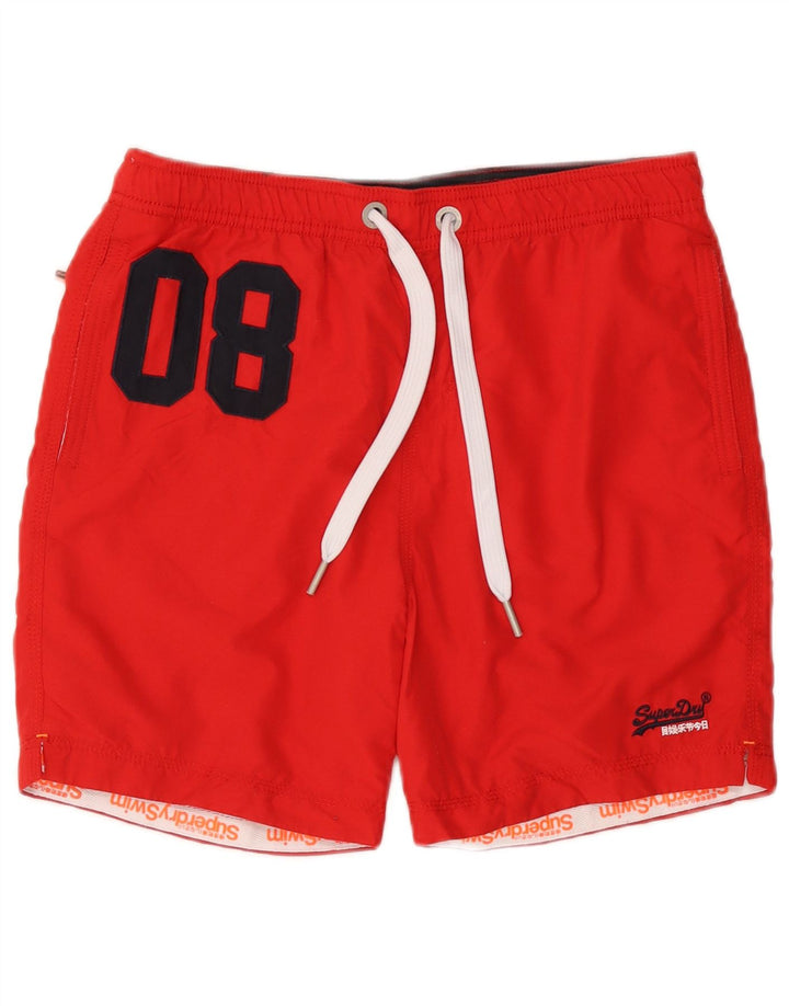 Superdry Mens Graphic Swimming Shorts Large Red Polyester
