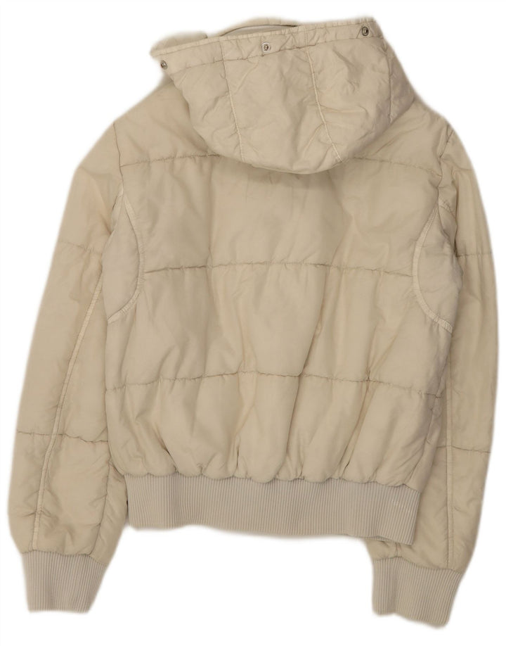 Gas Veste matelassée à capuche pour femme IT 44 Medium Off White Polyamide