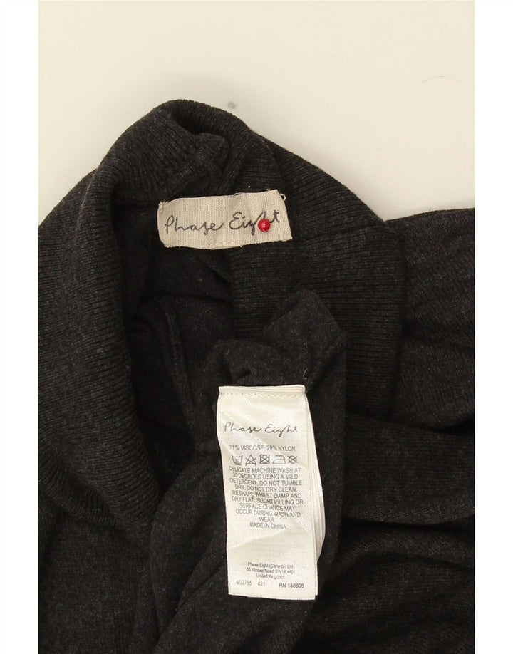 Phase Eight Womens Crop Roll Neck Jumper Sweater UK 14 Large Grey