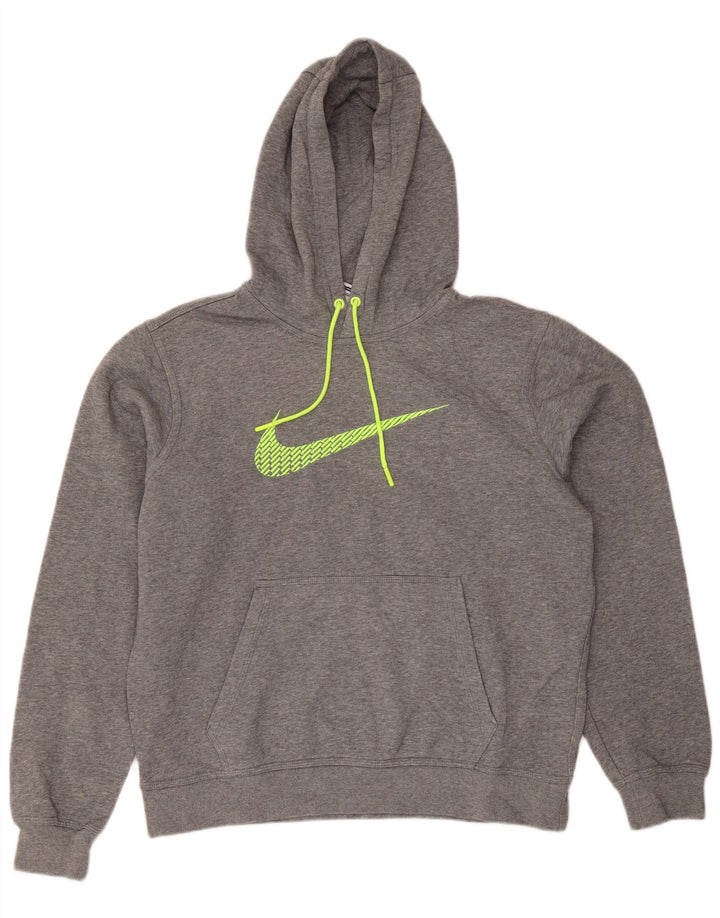 Nike Pull à capuche coupe classique en coton gris moyen pour homme
