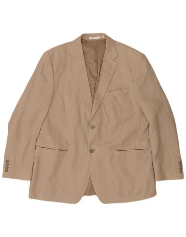 Marks & Spencer Veste blazer à 2 boutons pour homme UK 44 XL Beige Lin