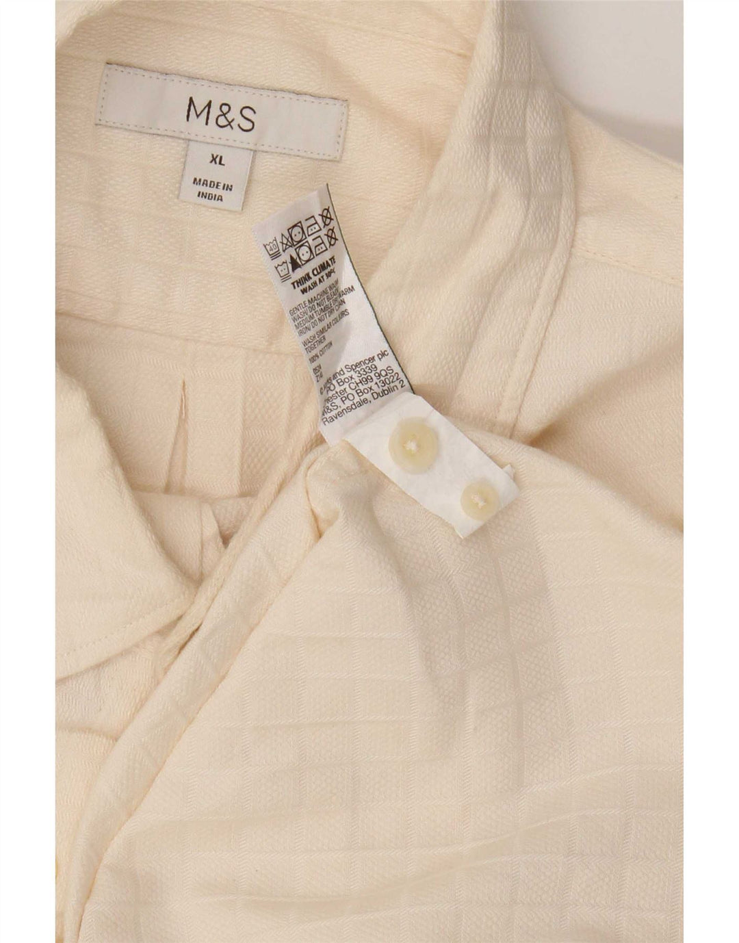 Camisa masculina Marks & Spencer XL algodão bege