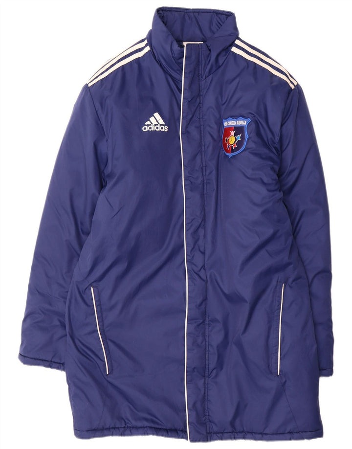Adidas Mens Padded Coat UI 34/36 Small Blue Nylon