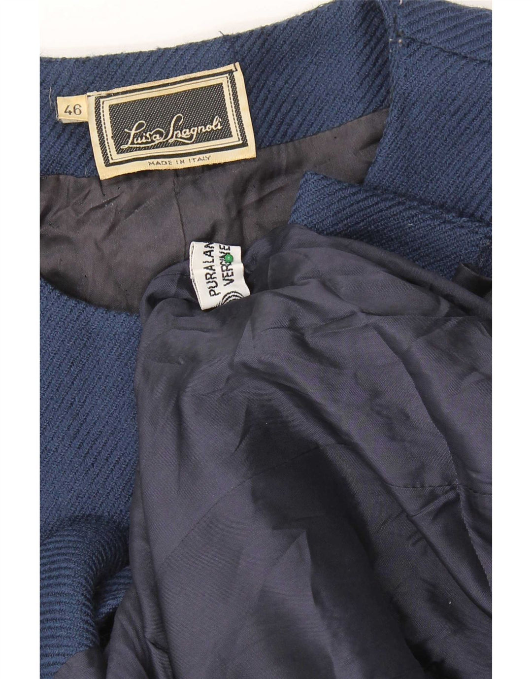 Giacca Blazer 5 Bottoni Donna Luisa Spagnoli IT 46 Large Blu Lana Vergine