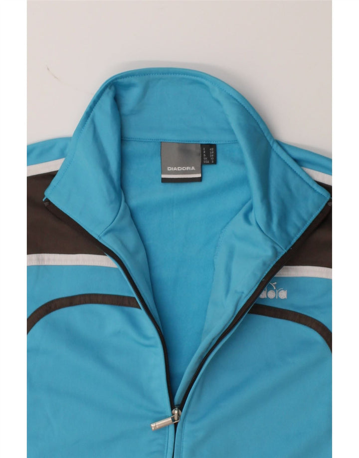 DIADORA Womens Tracksuit Top Jacket UK 10 Small Blue Colourblock Polyester Vintage Diadora and Second-Hand Diadora from Messina Hembry 