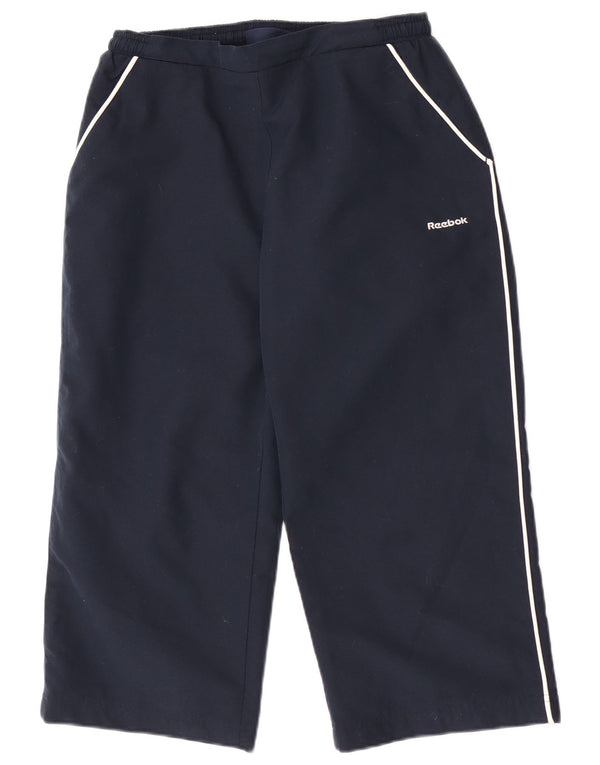 Reebok Pantalon de Survêtement Capri Femme UK 10 Small Bleu Marine Sports