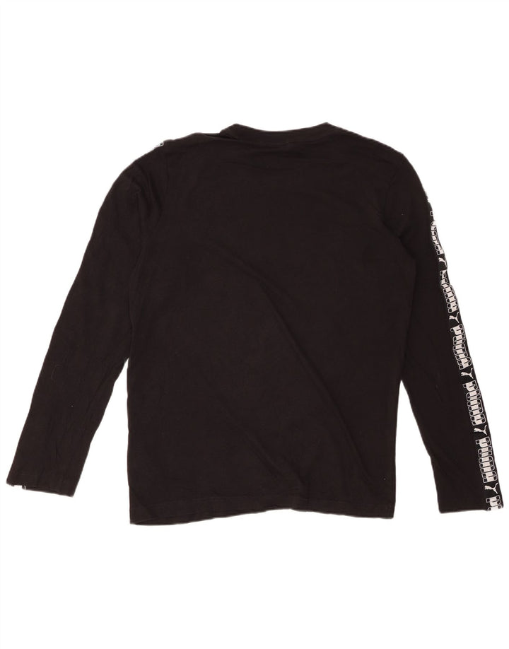 PUMA Haut graphique à manches longues pour hommes, petit coton noir