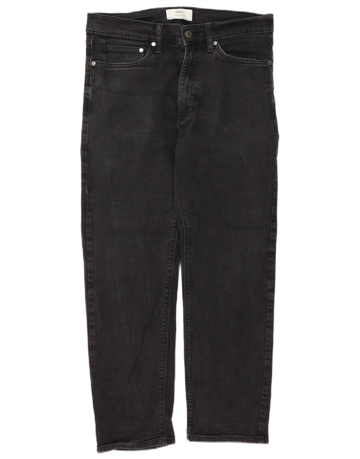 Marks & Spencer Mens Straight Jeans W32 L27 Black Cotton