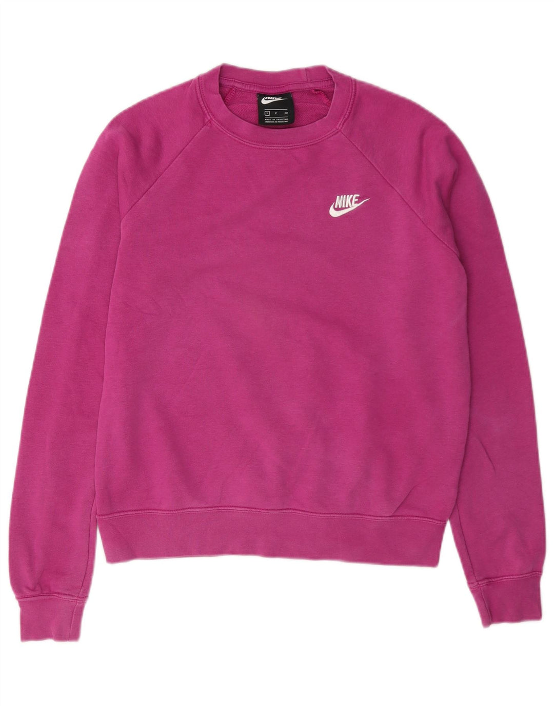 Nike Womens Oversized Sweatshirt Jumper UK 10 Small Pink Cotton