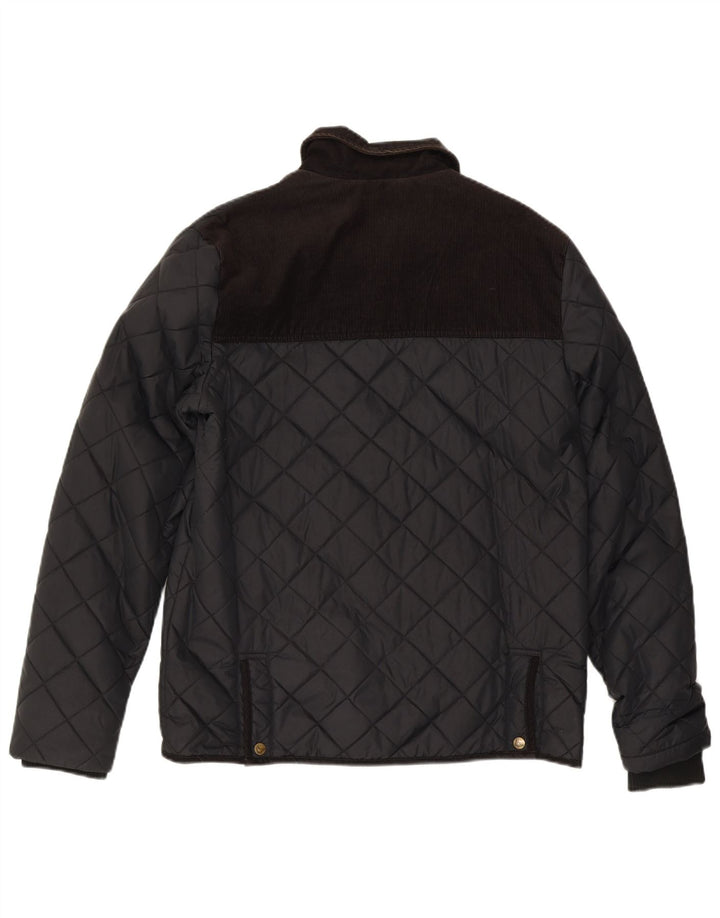 JACK WILLS Mens Quilted Jacket UK 40 Large Black Nylon