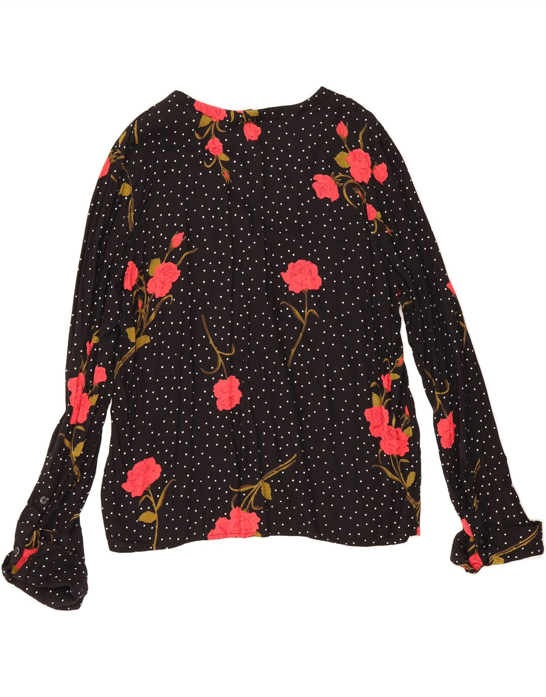 VOLCOM Womens Shirt Blouse US 8 Medium Black Floral Viscose Vintage Volcom and Second-Hand Volcom from Messina Hembry 