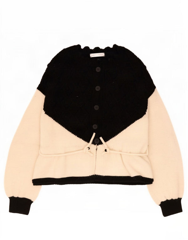 Zara Damen-Cardigan-Pullover UK 16 Large Schwarz Colourblock