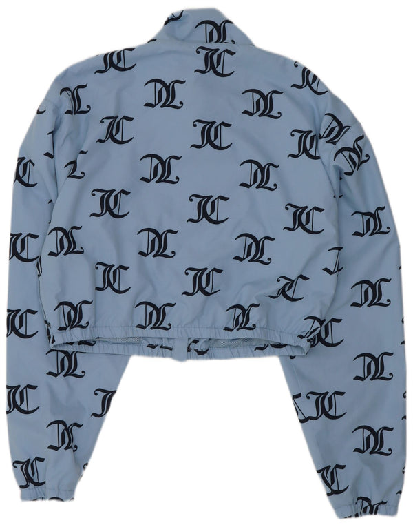 Juicy Couture Veste de survêtement courte graphique pour femme UK 14 Large Bleu