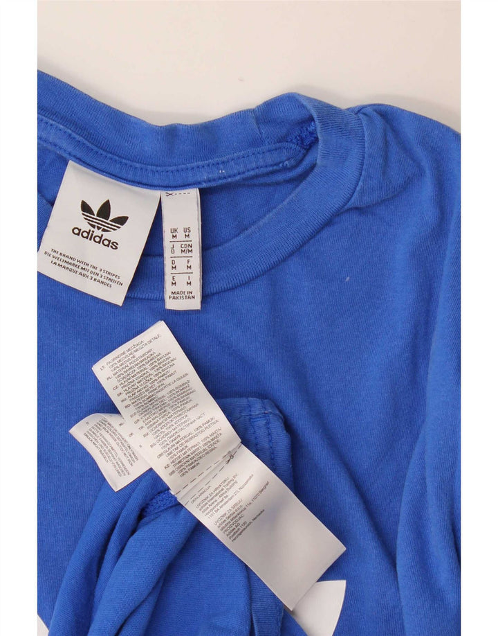 Adidas Mens Graphic T-Shirt Top Medium Blue Cotton